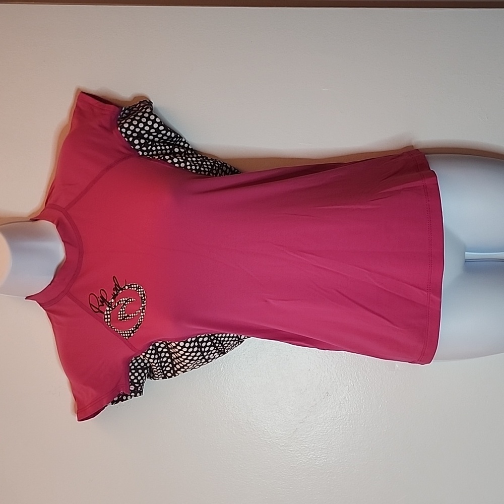 Rip Curl Rashguard, Hot Pink, Black and White, Size 14 (XL), 50+ UPF Protection